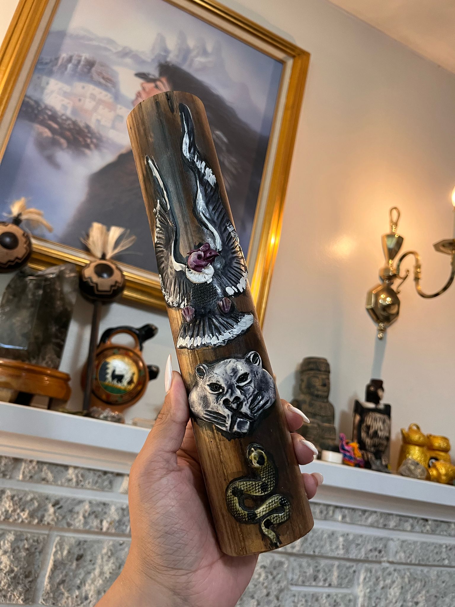 Rain Stick Displaying Inca Trilogy