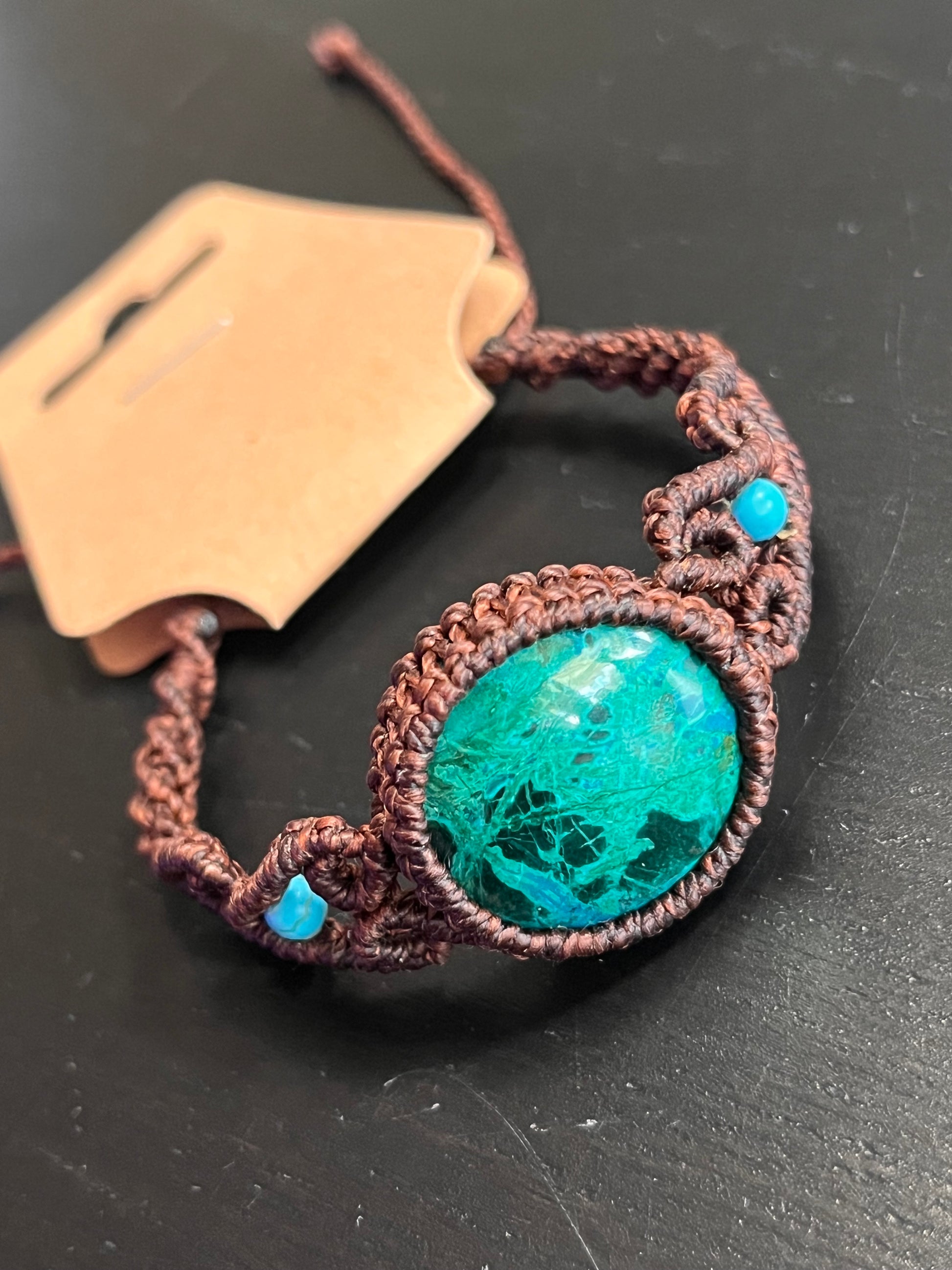 Chrysocolla-malachite bracelet