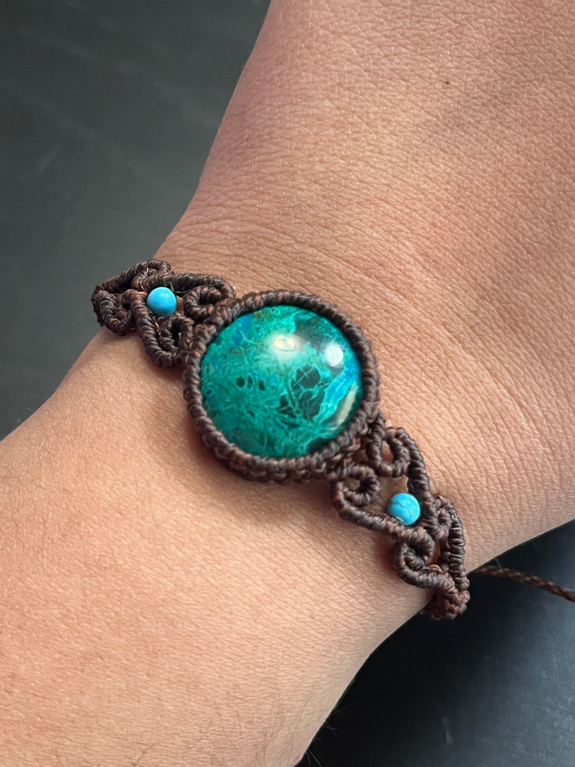 Chrysocolla-malachite bracelet