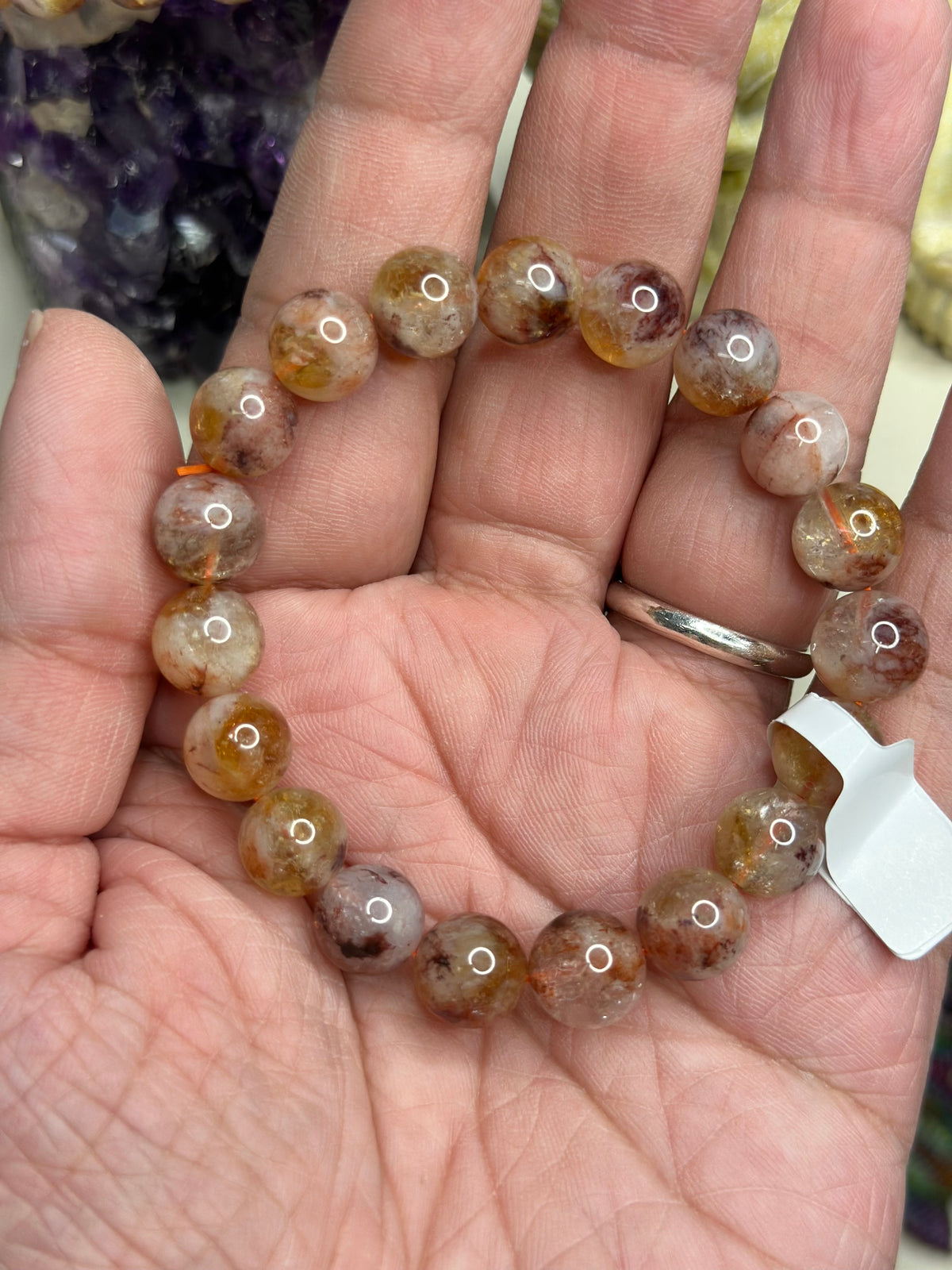 Citrine & Hematoid Quartz Bracelet 10 mm