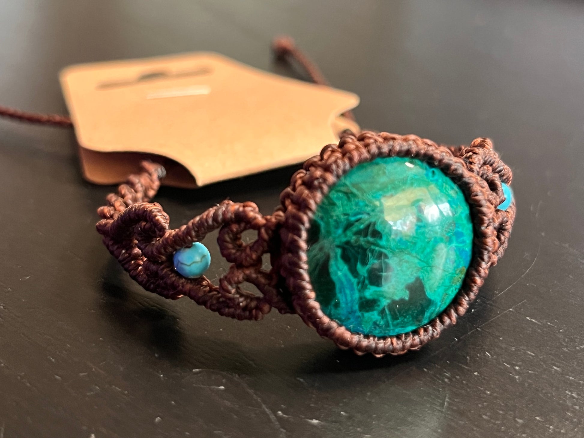 Chrysocolla-malachite bracelet