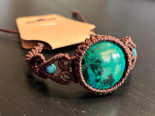 Chrysocolla-malachite bracelet