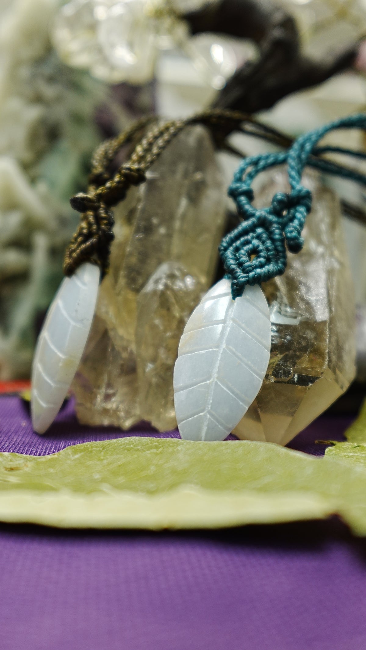 Handmade Peruvian Coca Leaf Pendant Necklace
