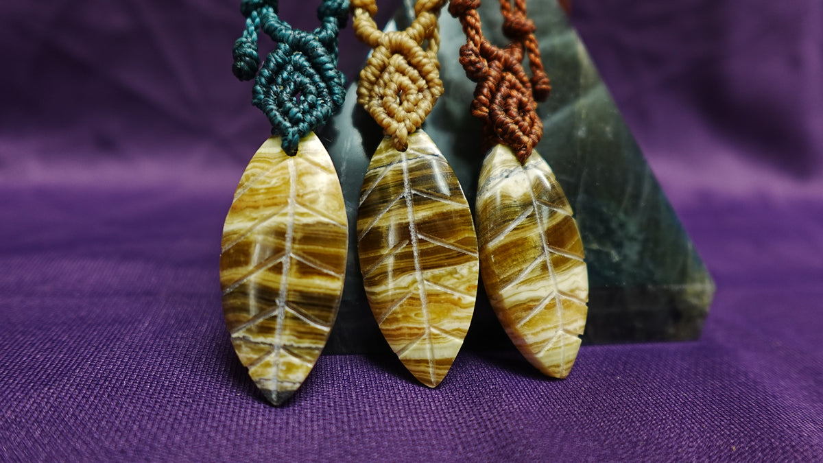 Handmade Peruvian Coca Leaf Pendant Necklace