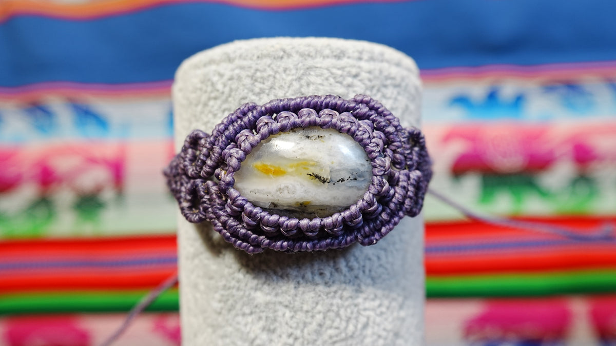 Macramé Crystal Bracelets — Handmade Peruvian, One of a Kind Natural Stones