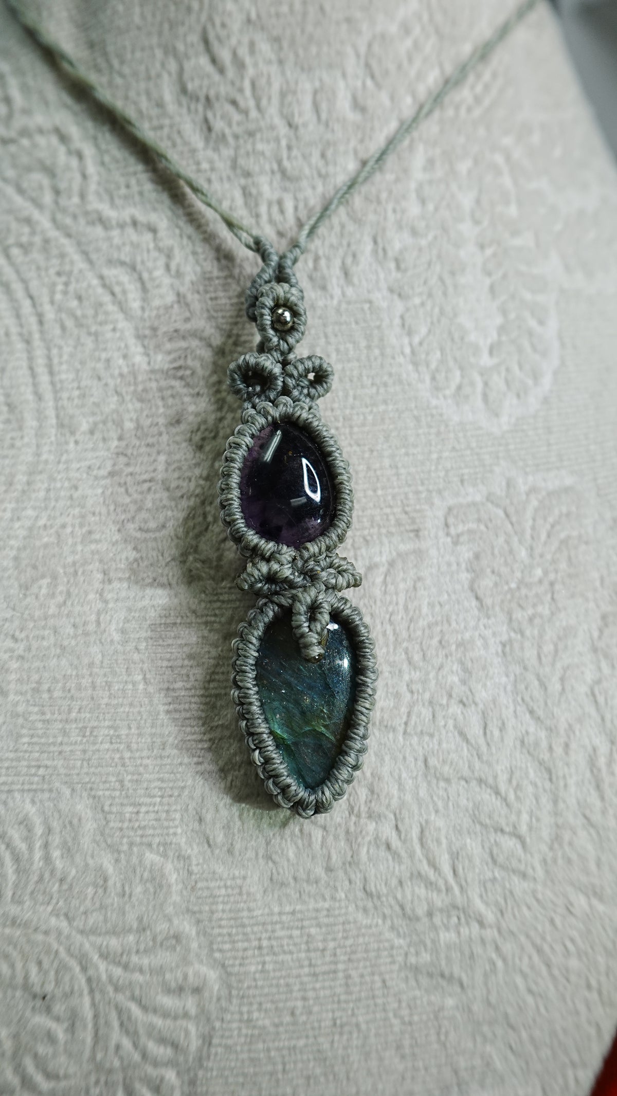 Double Crystal Cabochon Pendant Necklaces — Handmade Natural Healing Stones