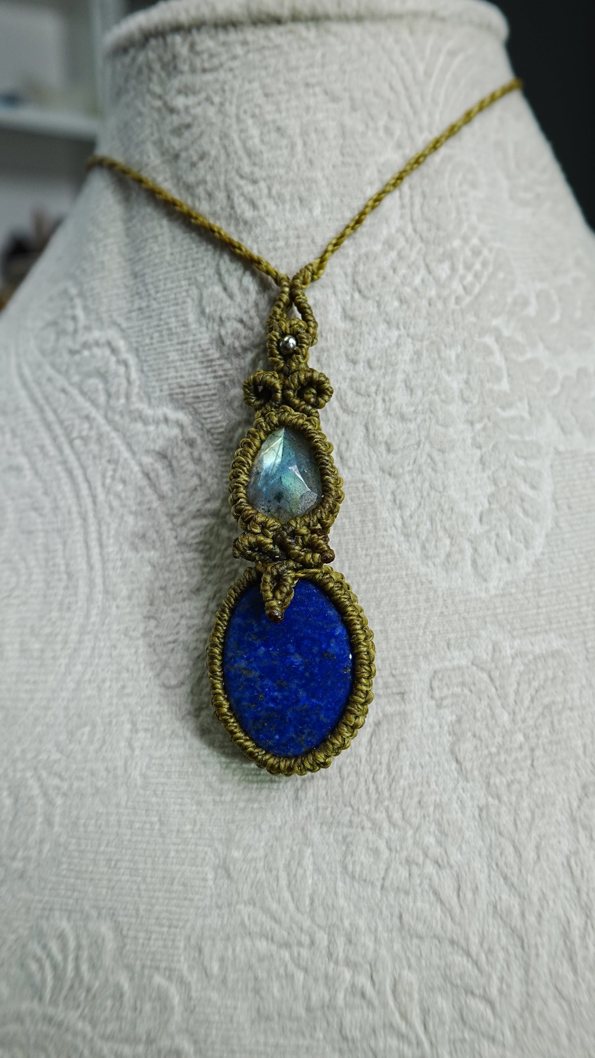 Double Crystal Cabochon Pendant Necklaces — Handmade Natural Healing Stones