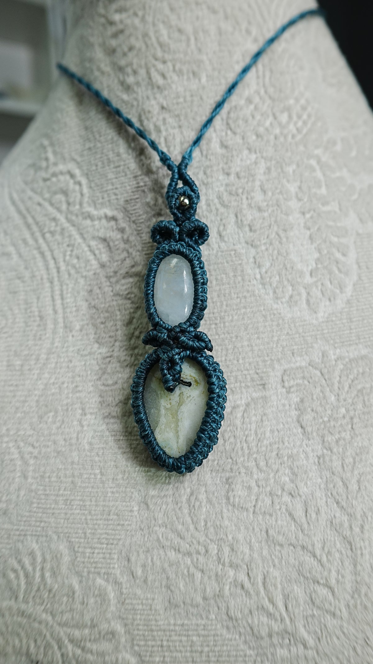 Double Crystal Cabochon Pendant Necklaces — Handmade Natural Healing Stones
