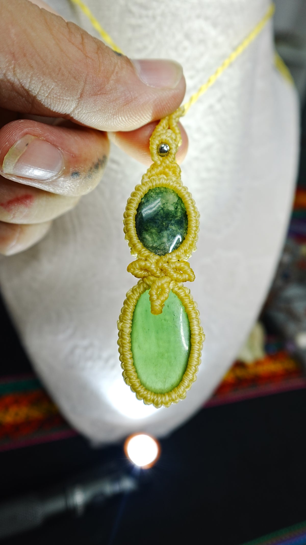 Double Crystal Cabochon Pendant Necklaces — Handmade Natural Healing Stones