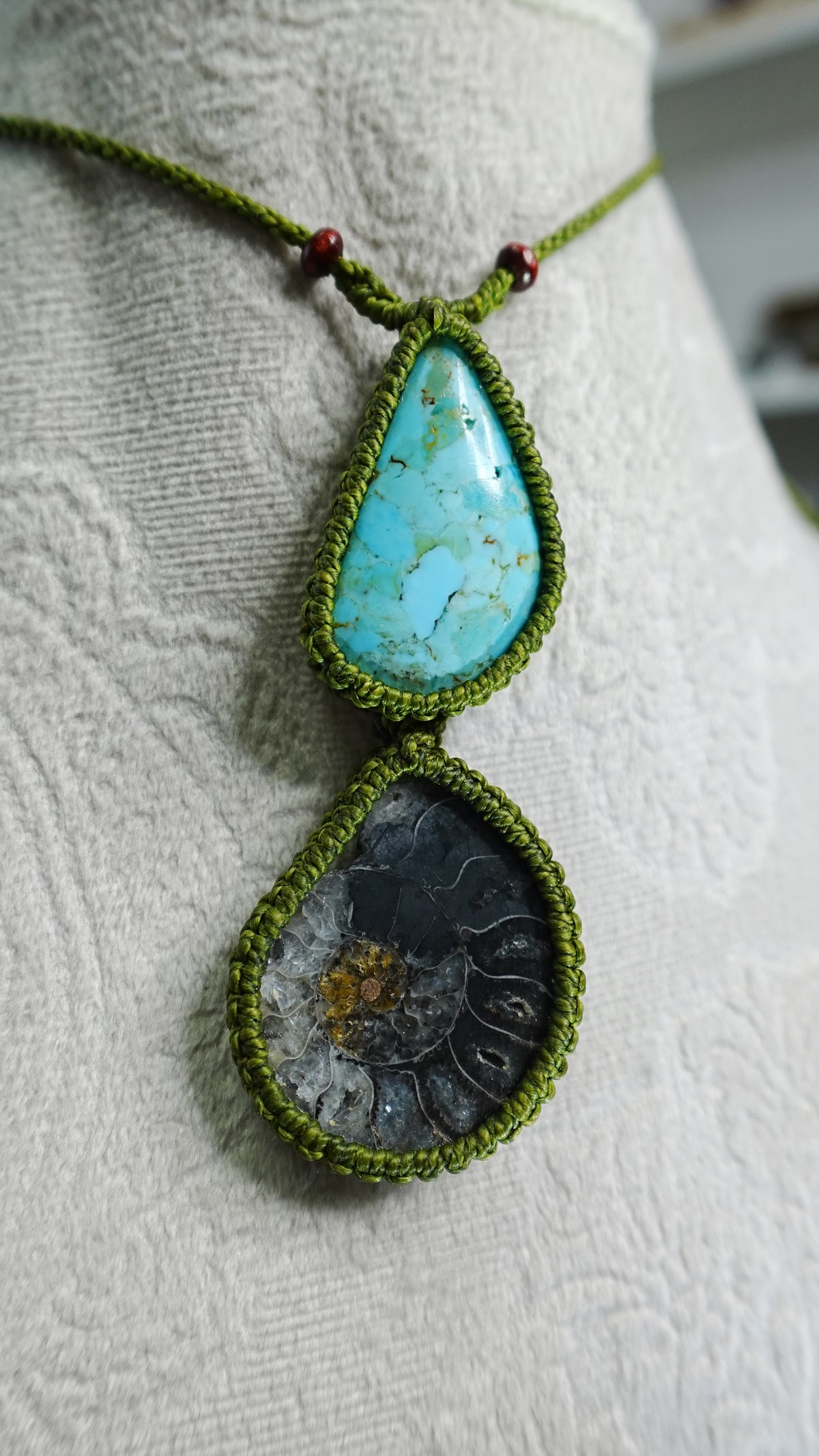 Double Crystal Cabochon Pendant Necklaces — Handmade Natural Healing Stones
