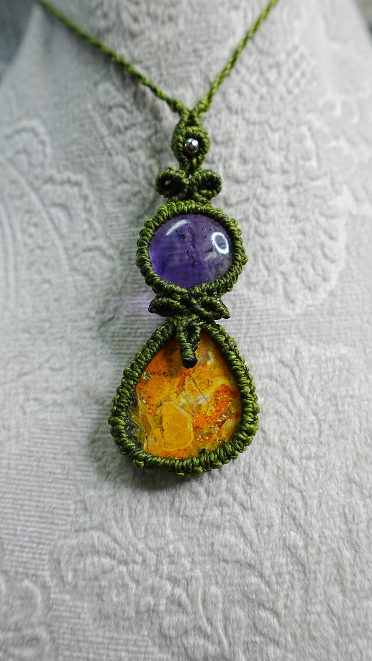 Double Crystal Cabochon Pendant Necklaces — Handmade Natural Healing Stones