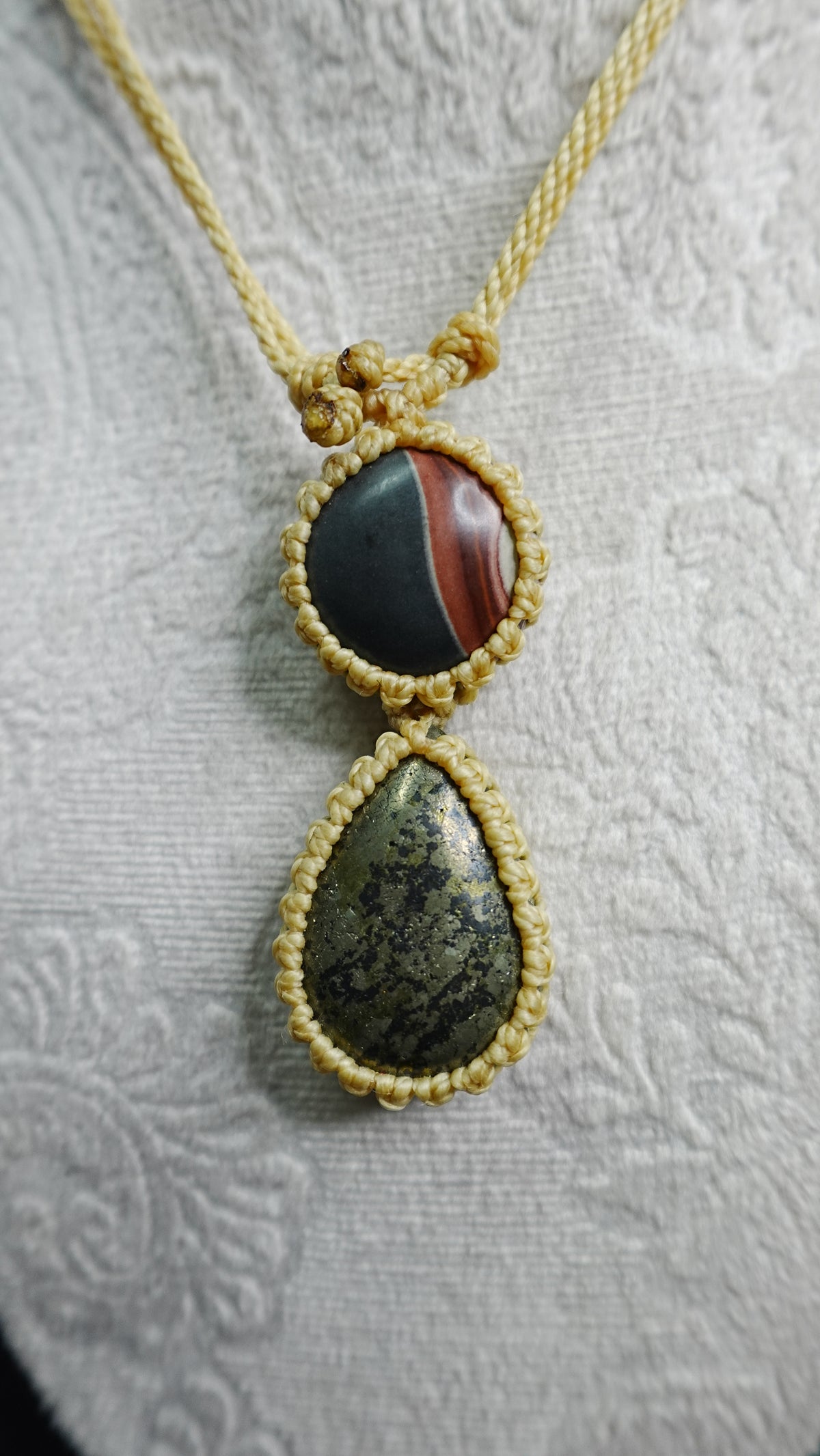 Double Crystal Cabochon Pendant Necklaces — Handmade Natural Healing Stones