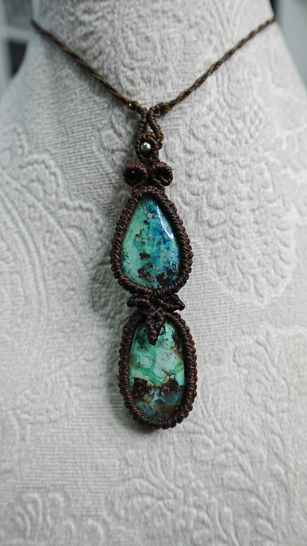 Double Crystal Cabochon Pendant Necklaces — Handmade Natural Healing Stones