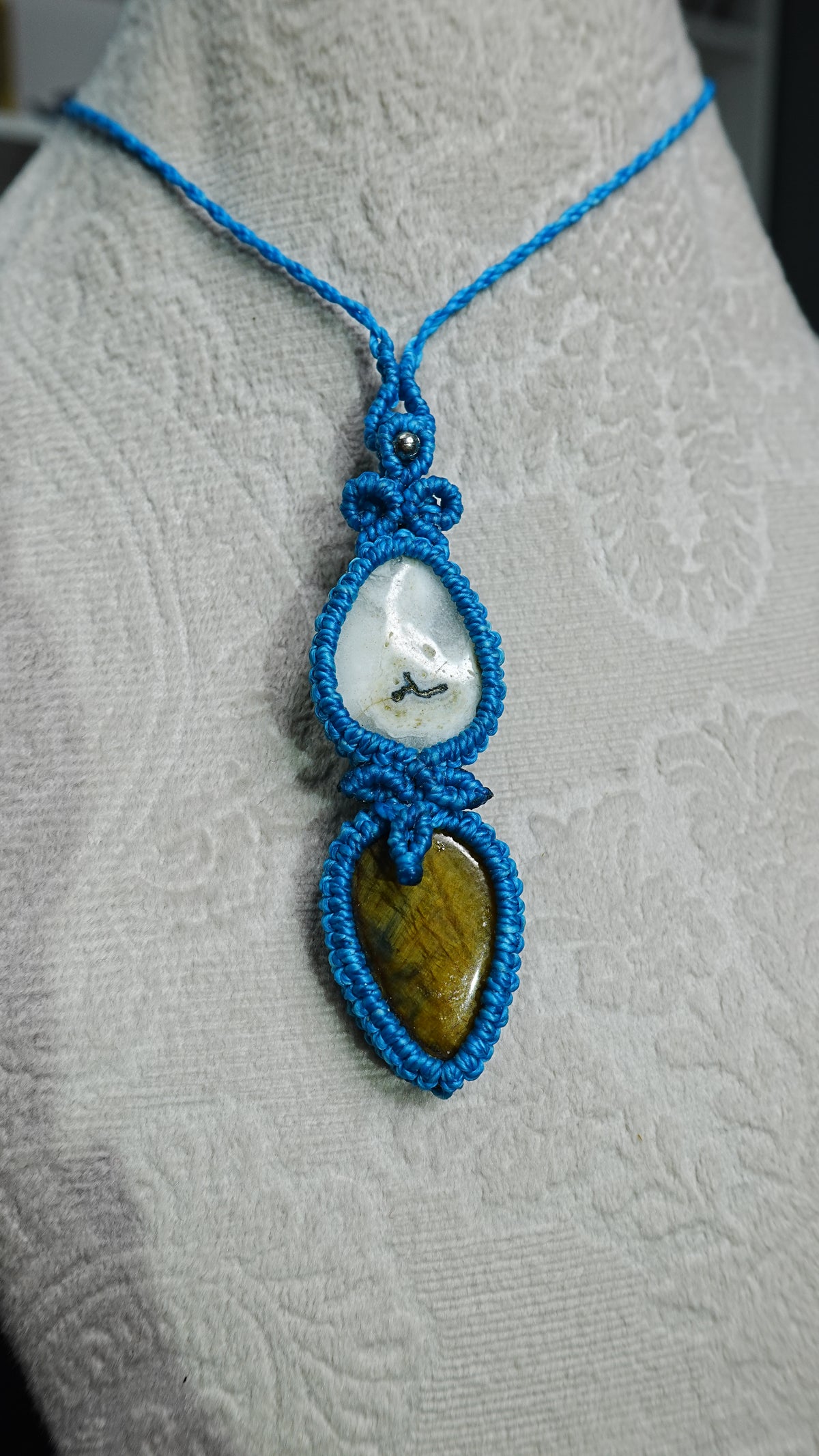 Double Crystal Cabochon Pendant Necklaces — Handmade Natural Healing Stones