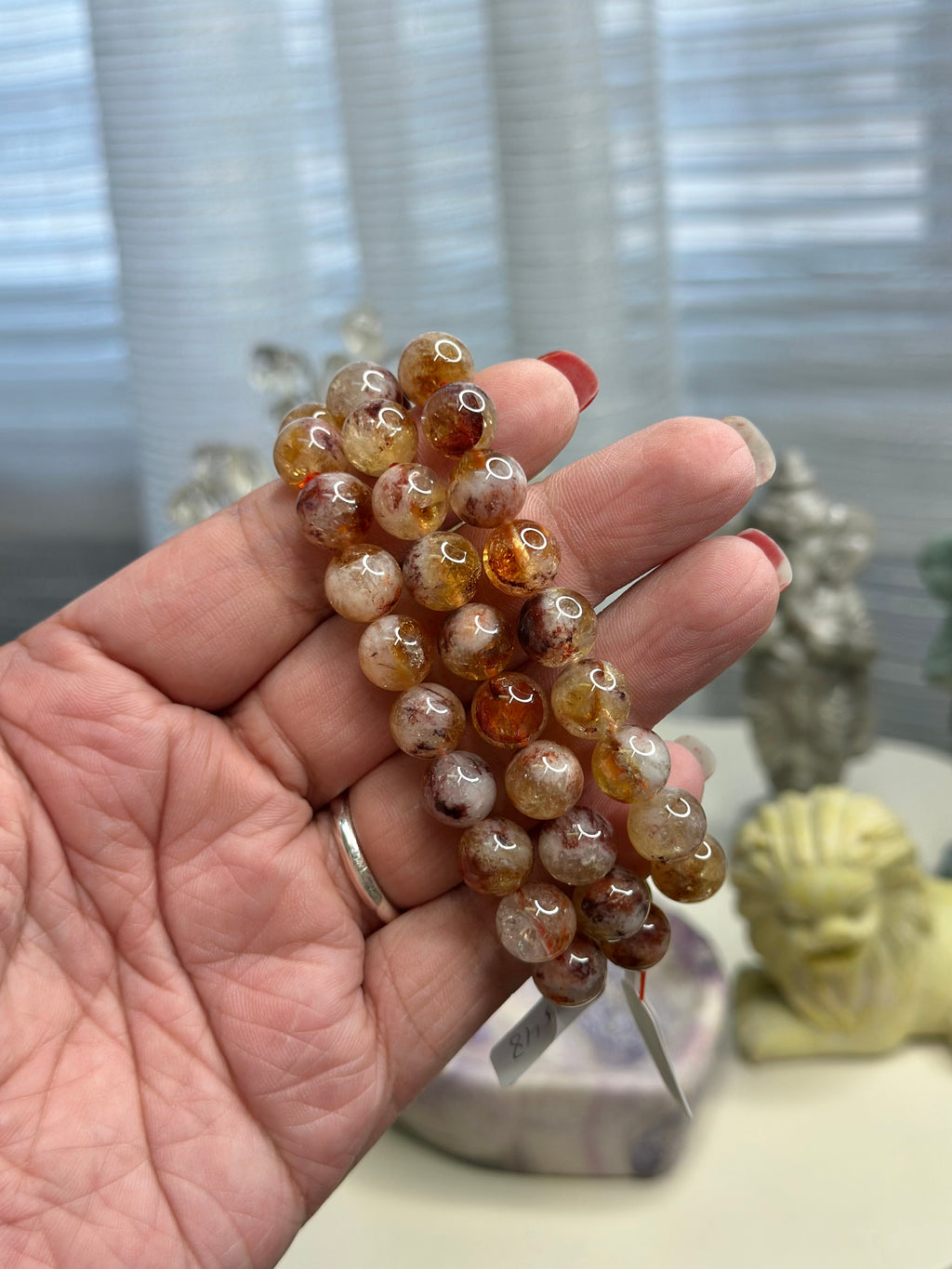 Citrine & Hematoid Quartz Bracelet 10 mm