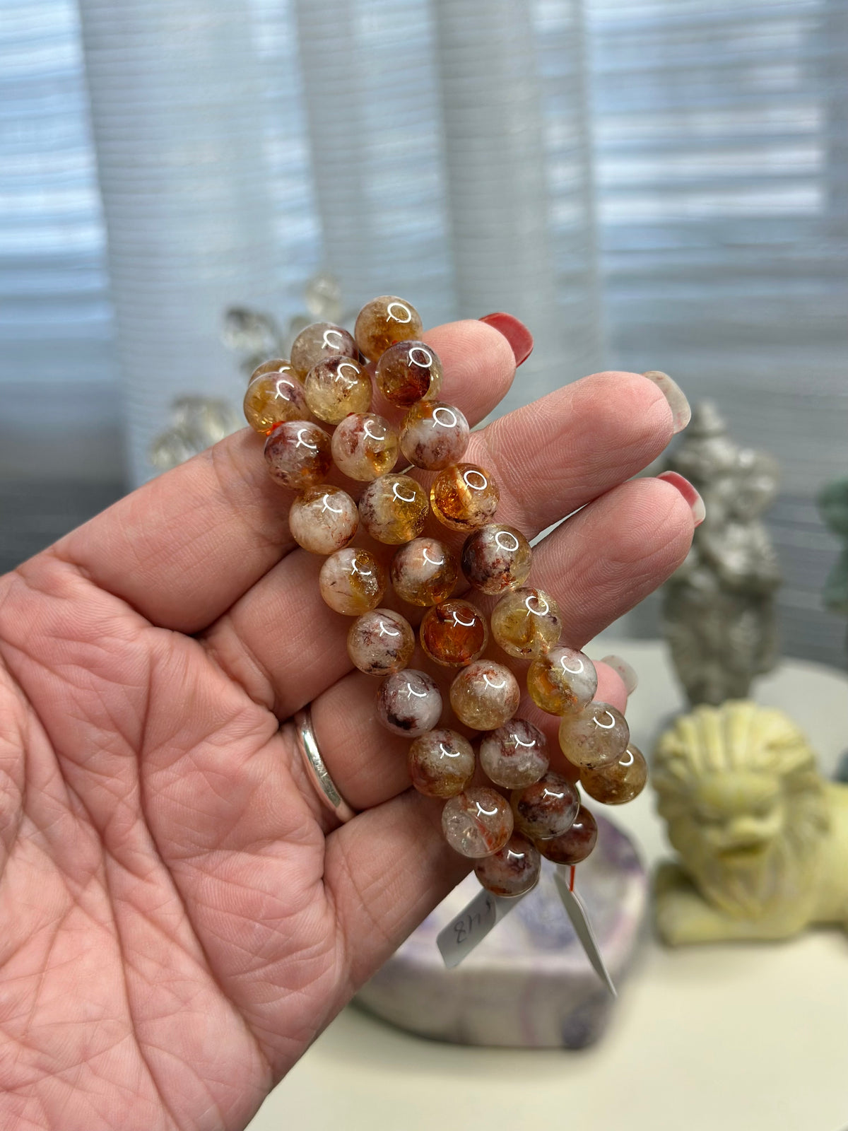 Citrine & Hematoid Quartz Bracelet 10 mm