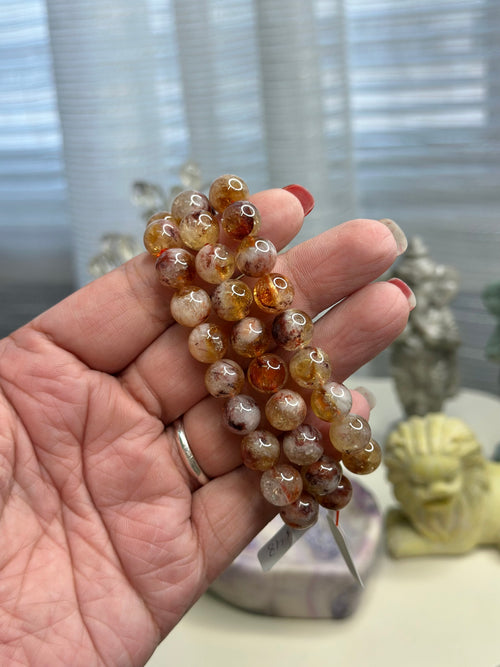 Citrine & Hematoid Quartz Bracelet 10 mm